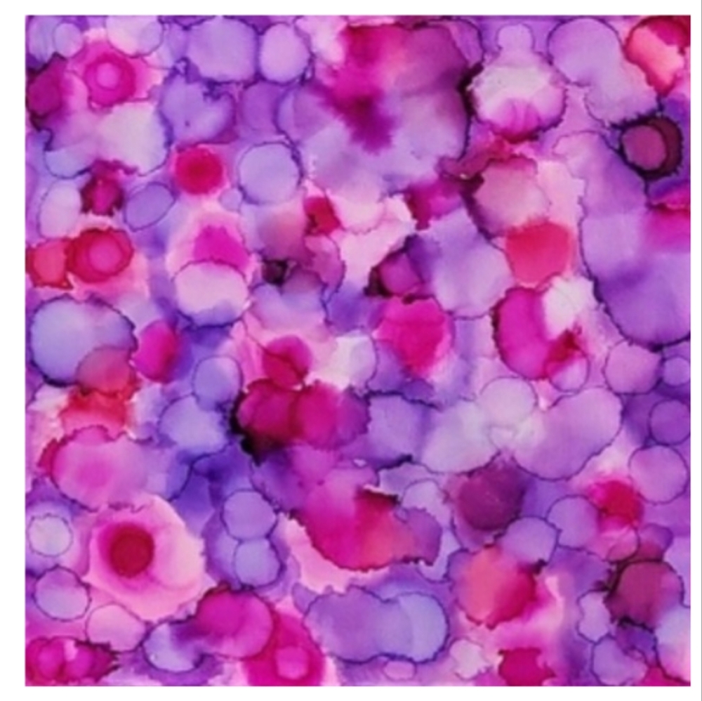 Hand Crafted Pink and Purple Abstract Design 12x12 Inches Canvas Picture - Picture 2 of 4